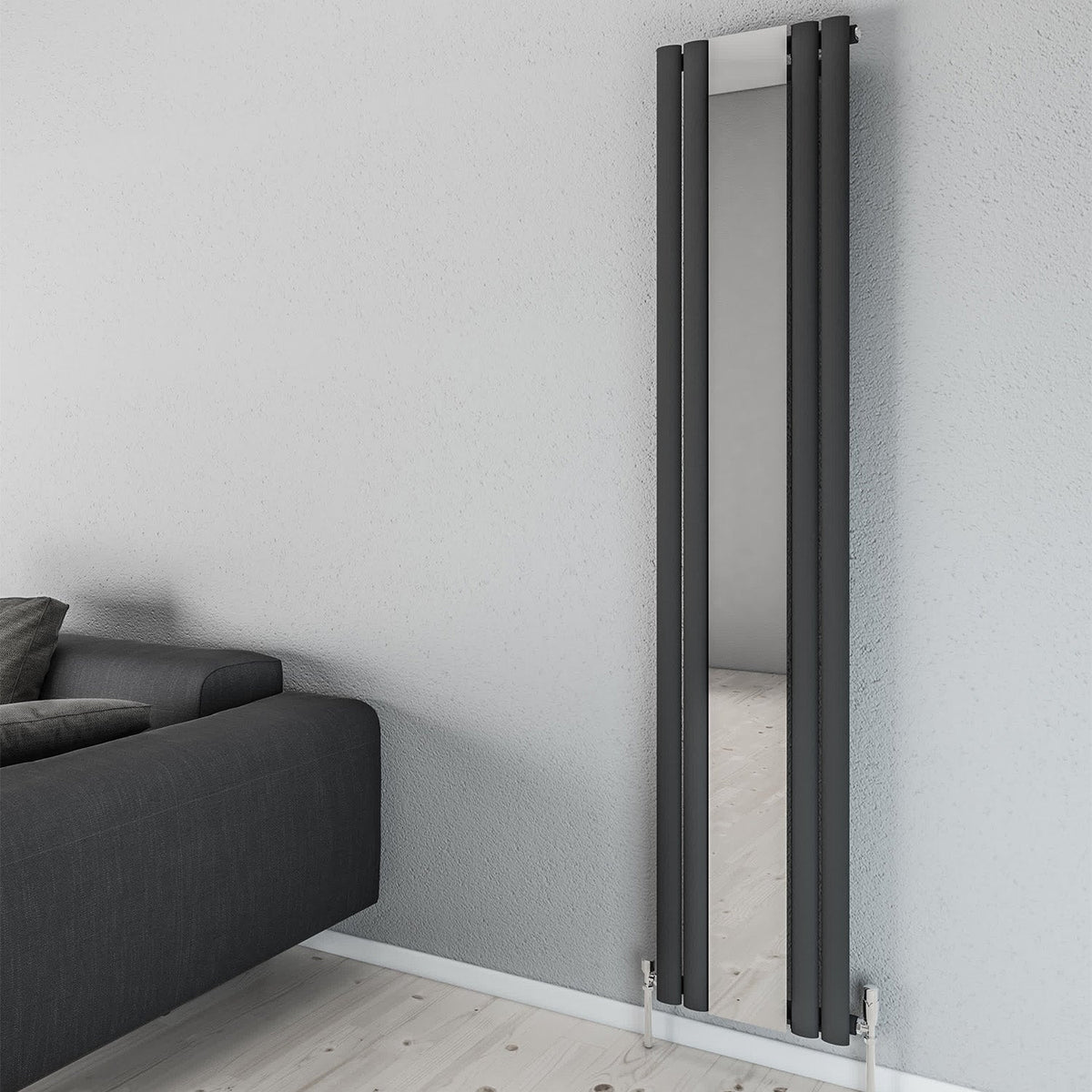Aqua Moda Steel Vertical Radiator with Mirror W380 x H1800 Frontline