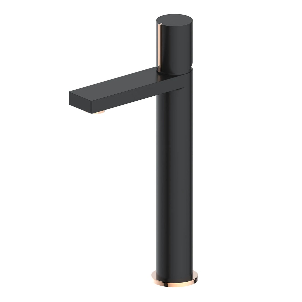 Aqua Velar Tall Basin Mixer - Matt Black Solid Brass