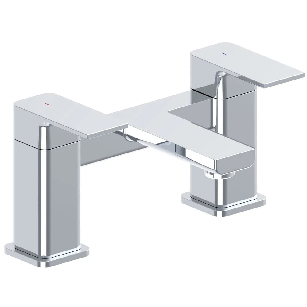 Astini Quadrado Chrome Square Deck Mounted Bath Filler Tap Taps UK