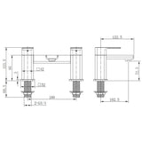 Astini Quadrado Chrome Square Deck Mounted Bath Filler Tap Taps UK