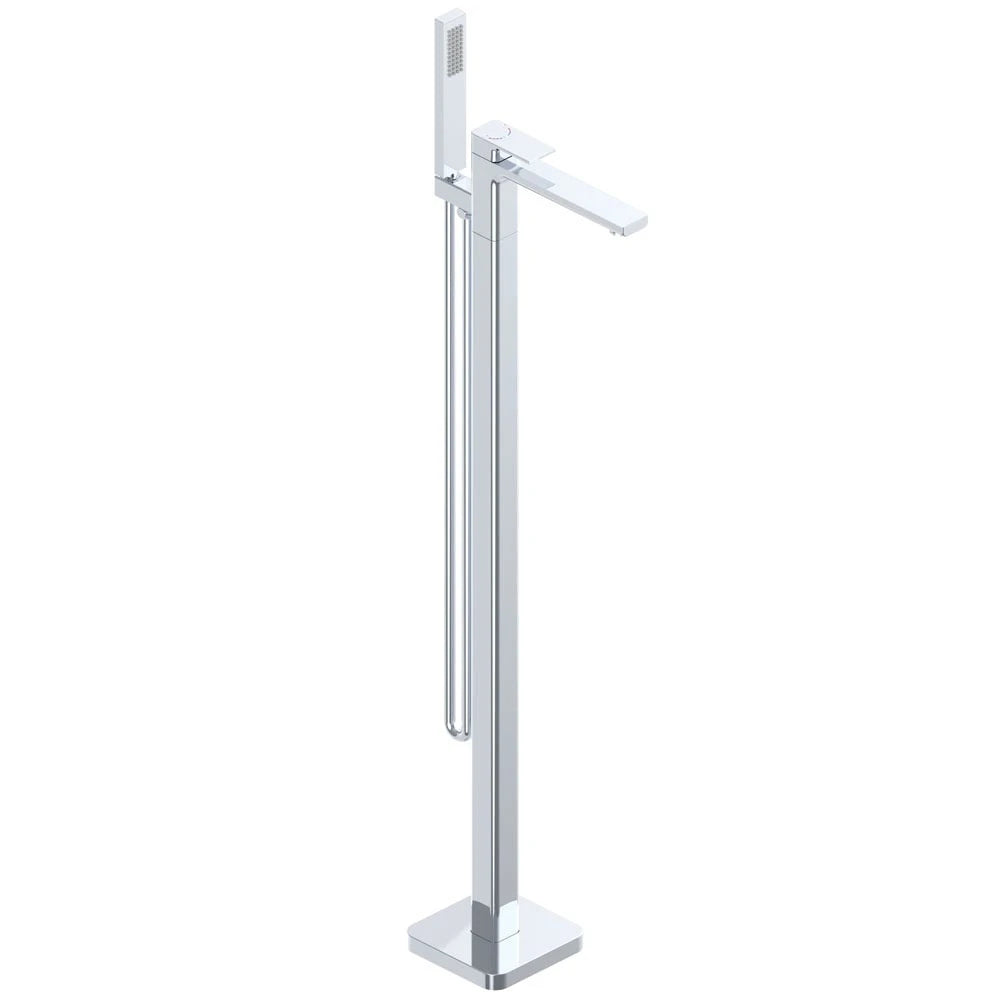 Astini Quadrado Chrome Square Freestanding Bath Tap & Shower Mixer Astini