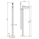 Astini Quadrado Chrome Square Freestanding Bath Tap & Shower Mixer Astini