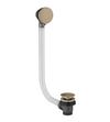 Bathroom sink drain assembly with flexible hose on a white background