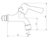 Ideal Standard ALTERNA 21 LEVER BIB TAPS CHROME (PAIR) - view 2