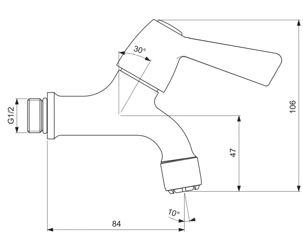 Ideal Standard ALTERNA 21 LEVER BIB TAPS CHROME (PAIR) - view 2