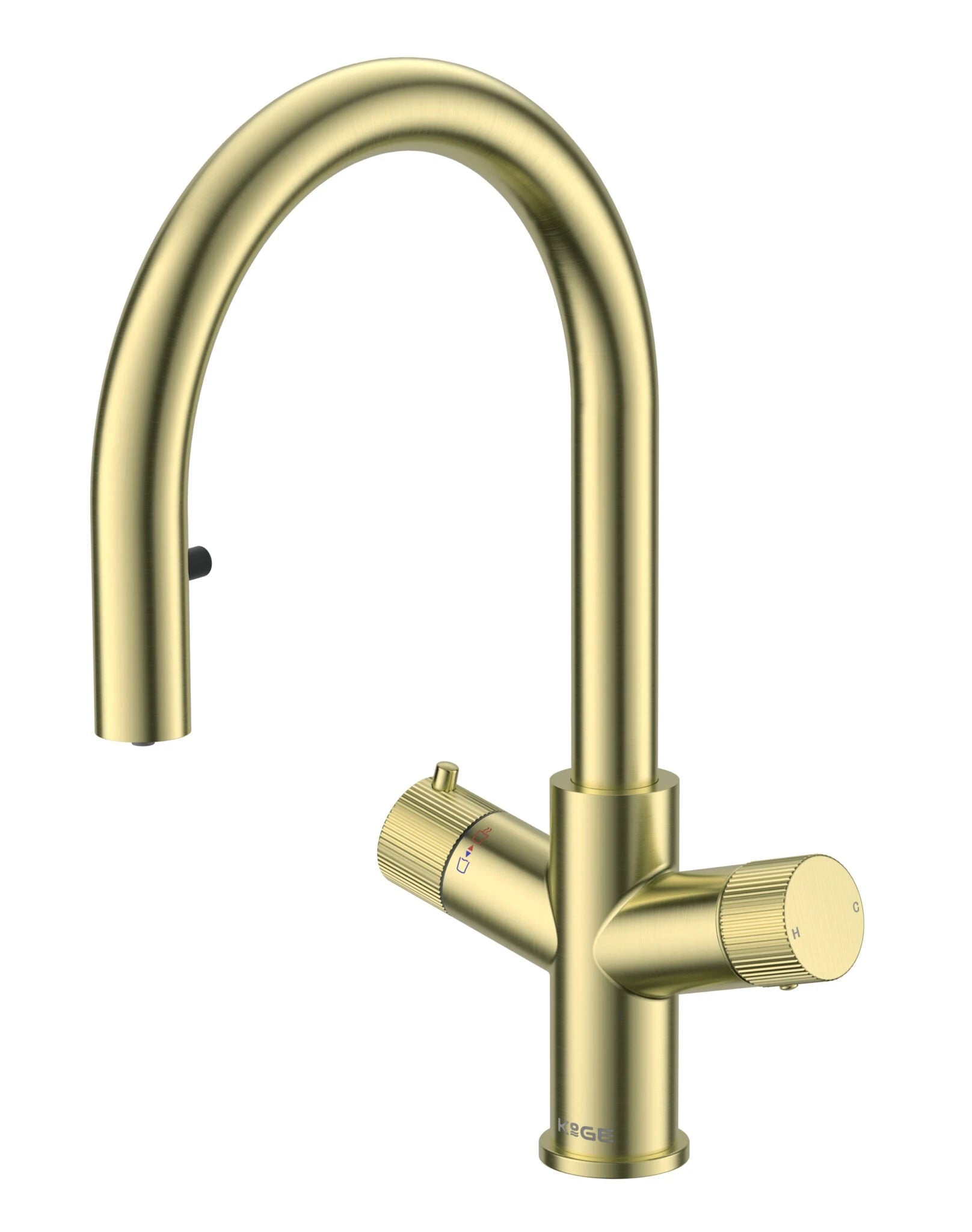 KOGE 4 in 1 SWAN PULL OUT SPOUT BRUSHED BRASS PACK KOGE