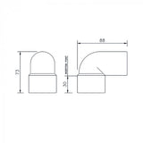 Floplast 40MM ABS Solvent Weld 90° Stem Bend/Elbow Floplast