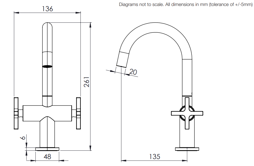 Tavistock Cohort Cross 2 Head Basin Mixer Inc Clicker Waste Tavistock