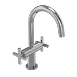chrome basin tap on a white background
