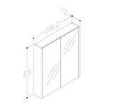 Swan Glebe 580mm x 650mm 2 Door Mirror Cabinet w/ Glass Shelves Swan