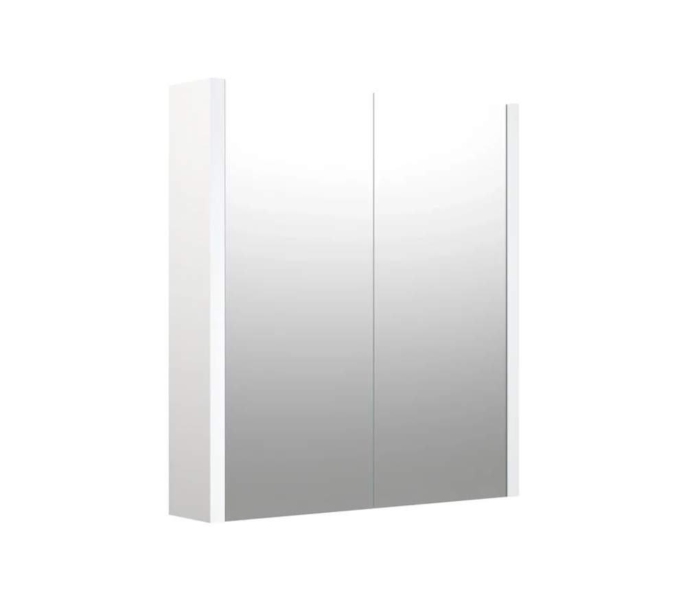 Swan Glebe 580mm x 650mm 2 Door Mirror Cabinet w/ Glass Shelves Swan