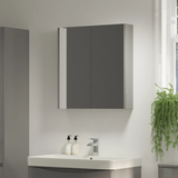 Swan Glebe 580mm x 650mm 2 Door Mirror Cabinet w/ Glass Shelves Swan