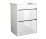 Swan Glebe 620mm x 850mm x 480mm 2 Drawer Floorstanding Vanity Unit & Basin Swan