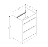 Swan Glebe 620mm x 850mm x 480mm 2 Drawer Floorstanding Vanity Unit & Basin Swan