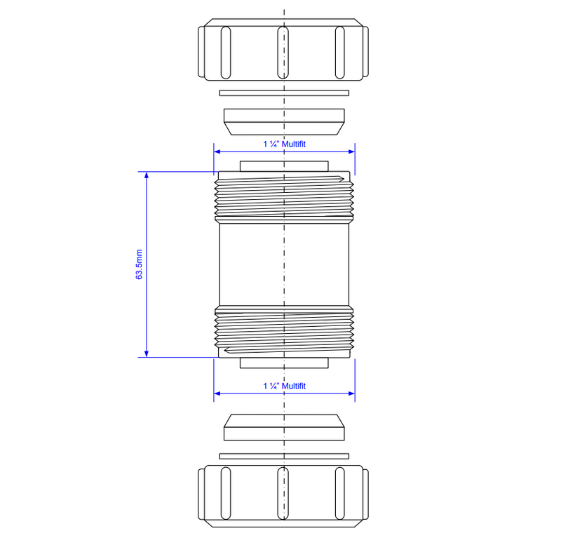 McAlpine S28M 1 1/4" 32mm Multifit Straight Connector - view 2