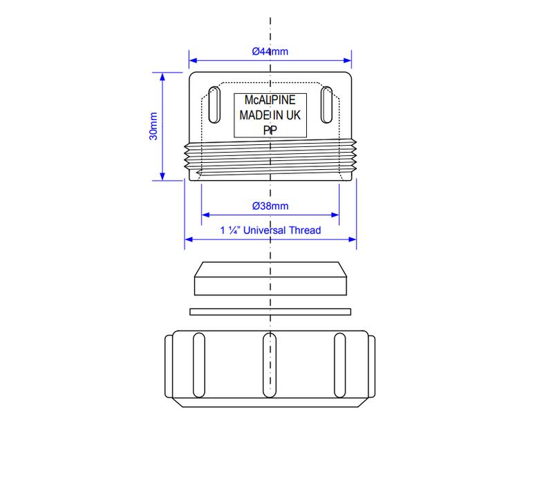 McAlpine S23U 1 1/4" 32mm Waste Pipe Blank Cap - view 2