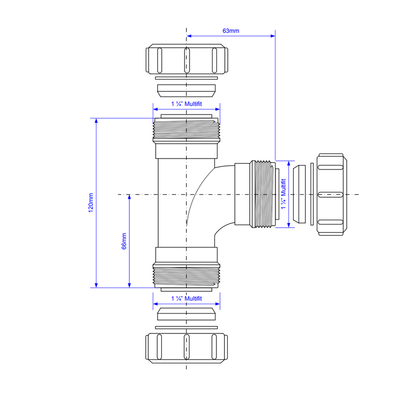 McAlpine V8M 1 1/4" 32mm Multifit Swept Tee - view 2