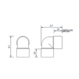 Floplast 32MM ABS solvent weld 90° Bend/Elbow Floplast