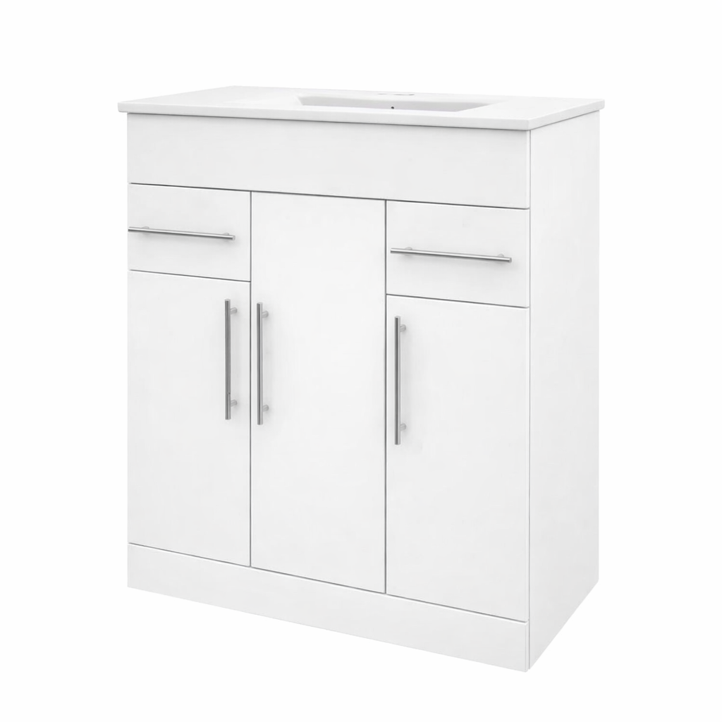 Aqua Contemporary 750mm Vanity & Basin White Gloss Frontline