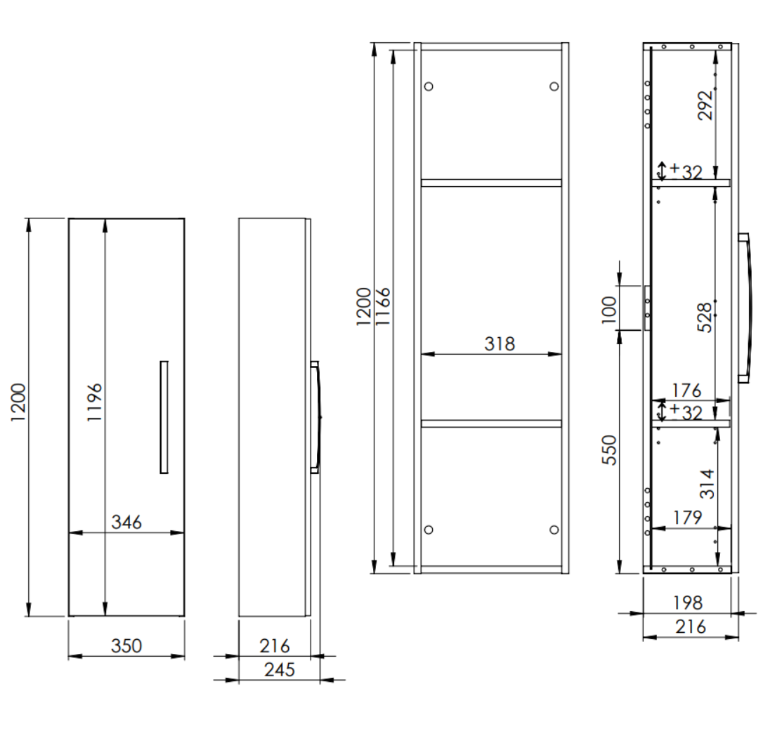 Frontline Aquatrend Tall Unit 350mm - view 6