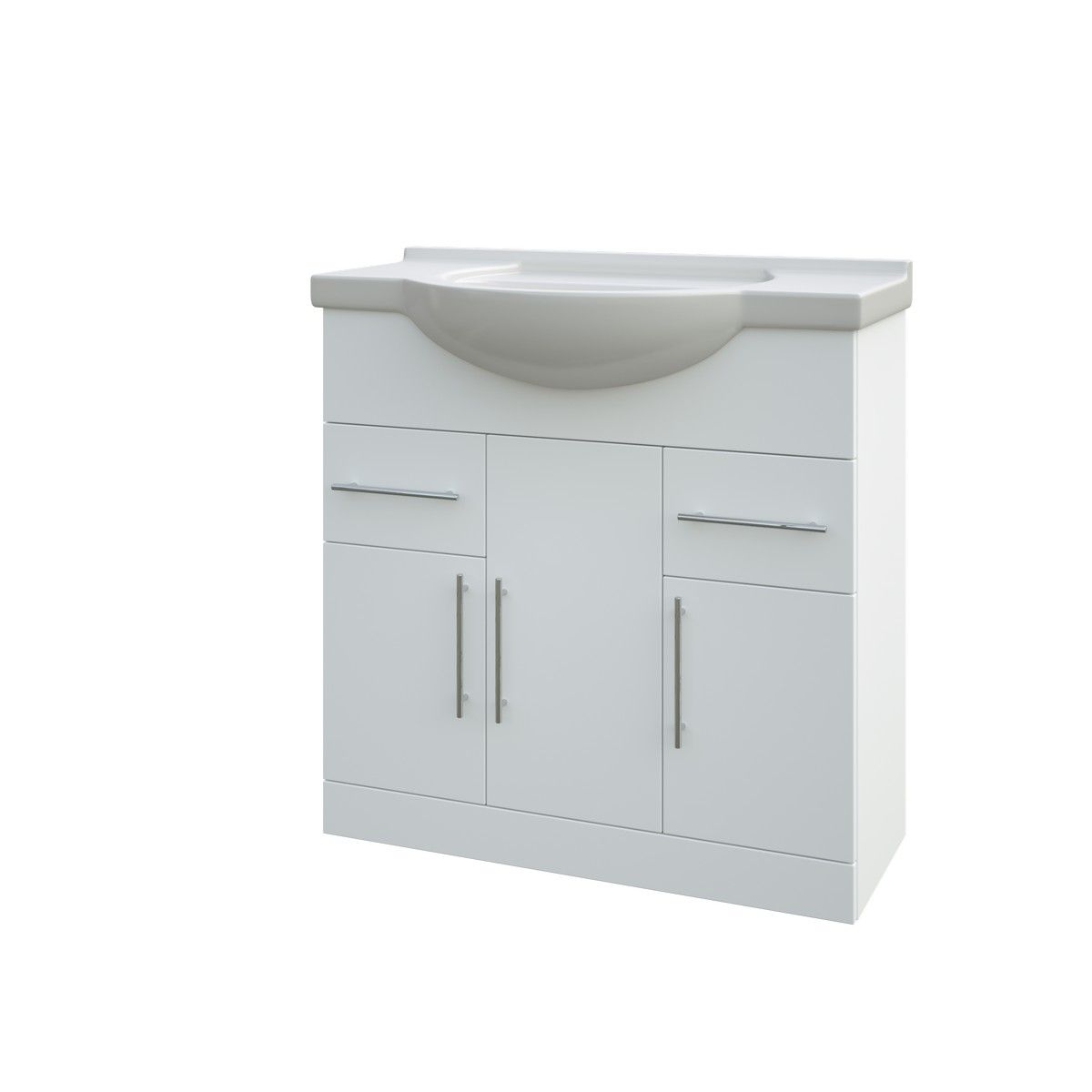 Aqua Classic 750mm Vanity & Basin White Gloss Frontline