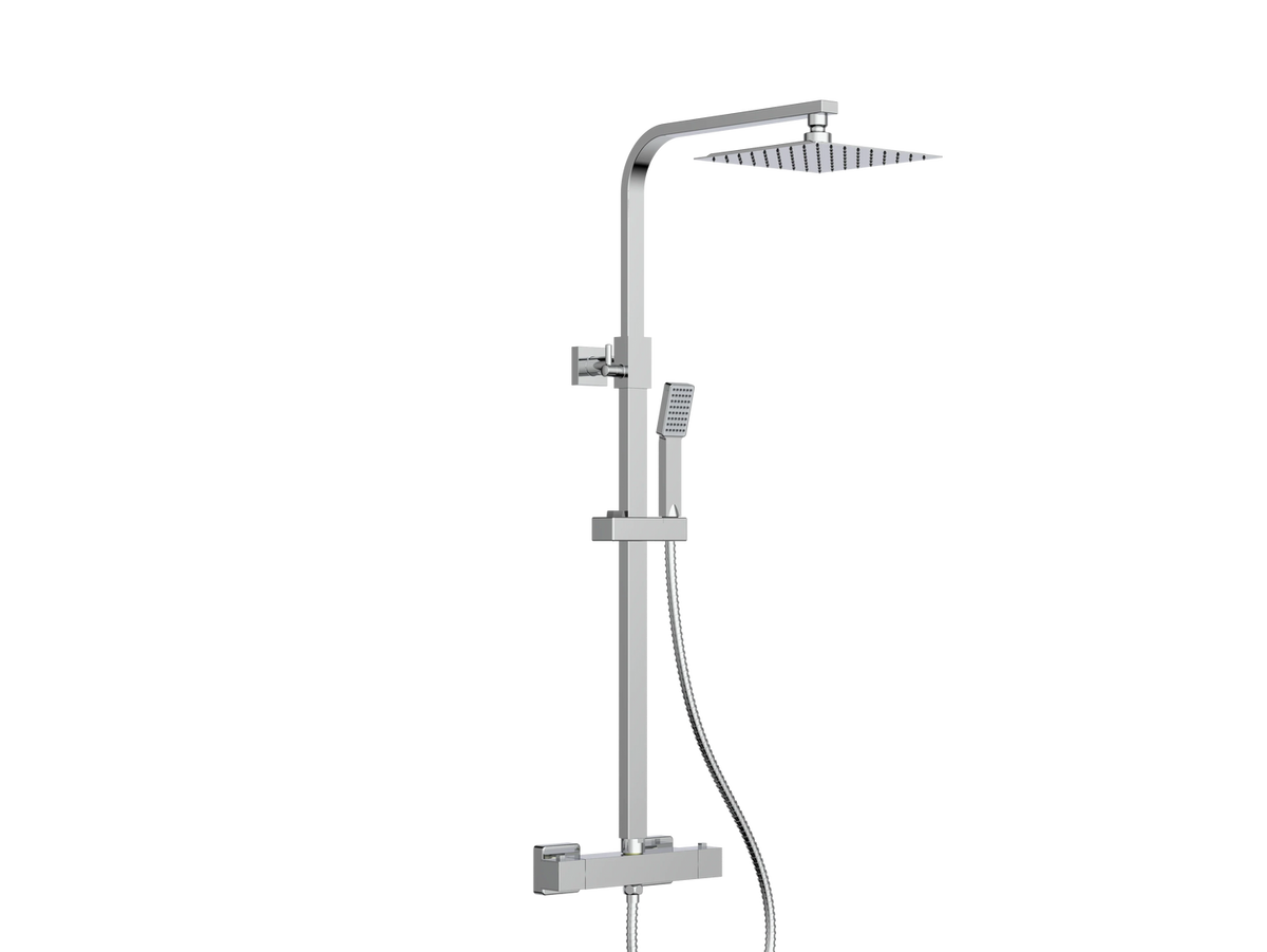 Swan Loughton Column Shower w/ Rail, Hose & Square Head Swan